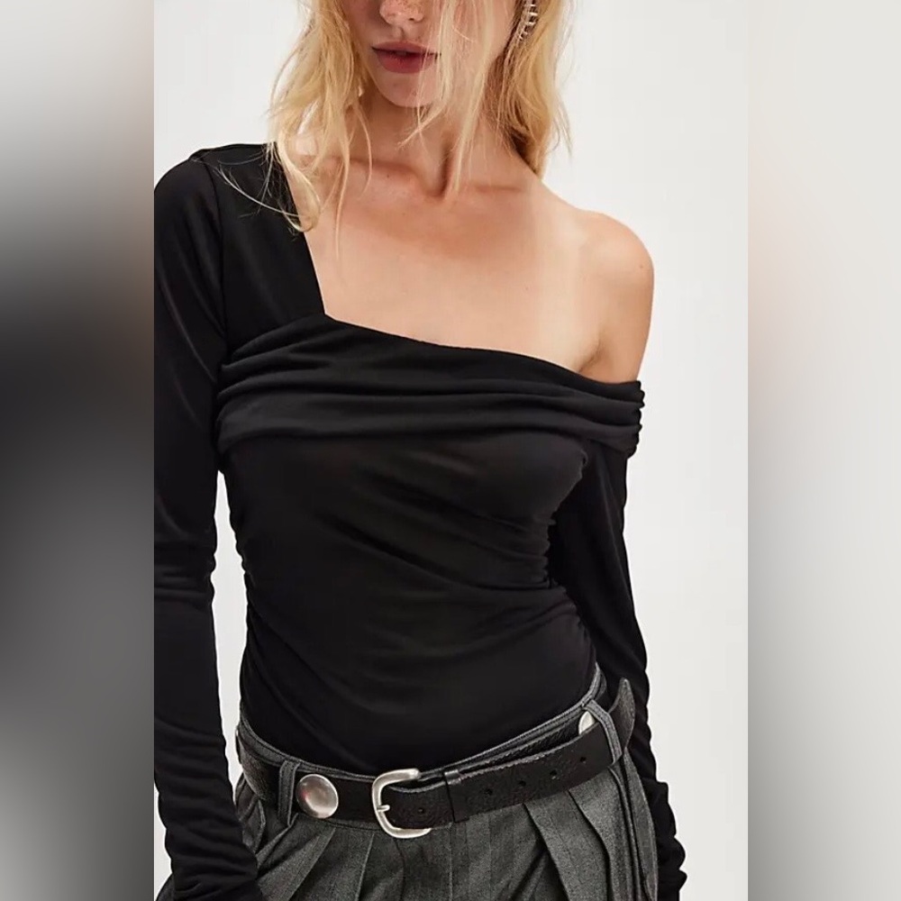 FREE PEOPLE Cupro Jeni Off-The-Shoulder Long Sleeve Top - Picture 5 of 10